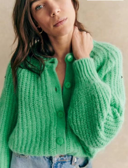 Women's Solid Knit Cardigan Round Neck Long Sleeve Loose Fit