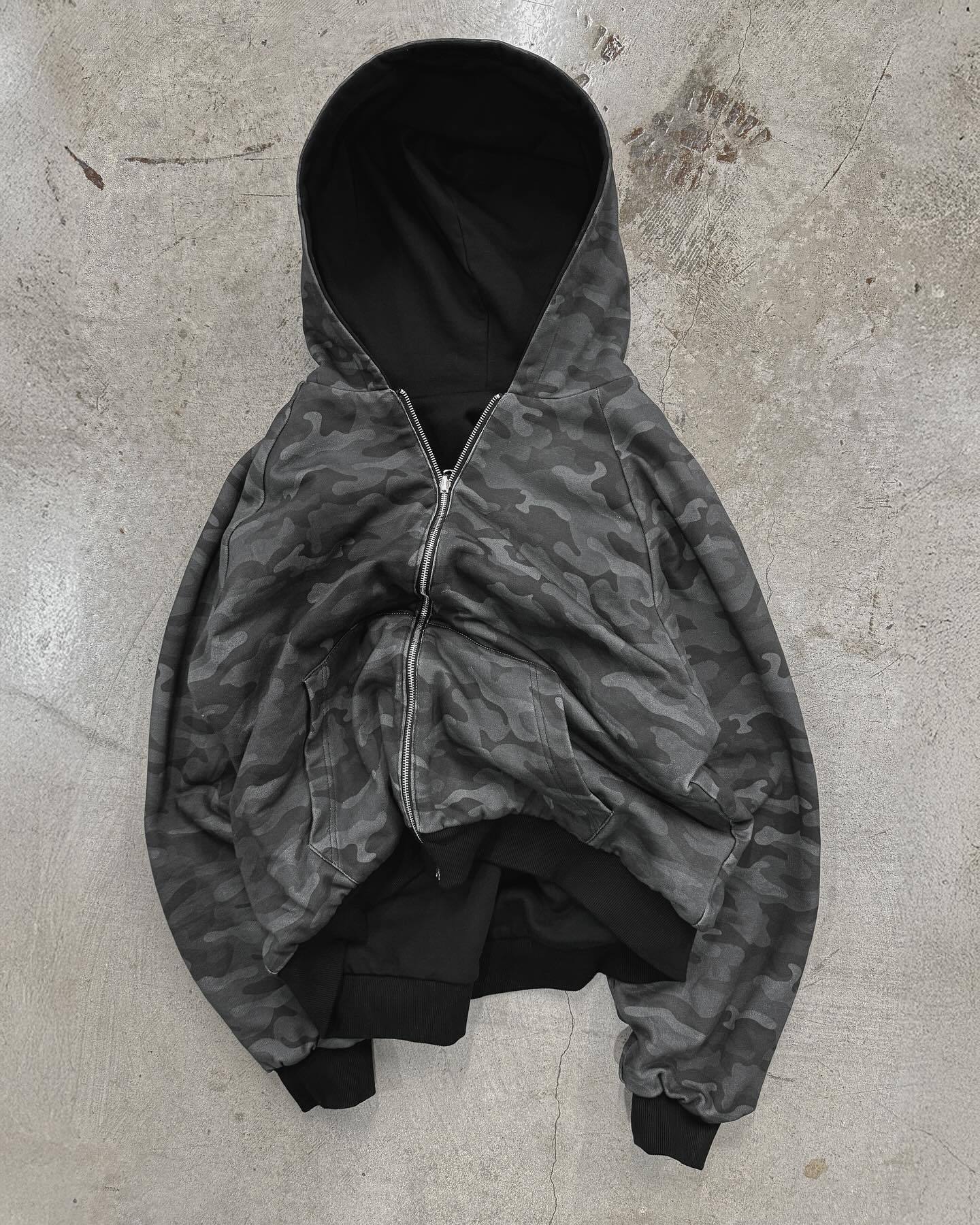 Reversible Leopard Print Zip Hoodie Oversized