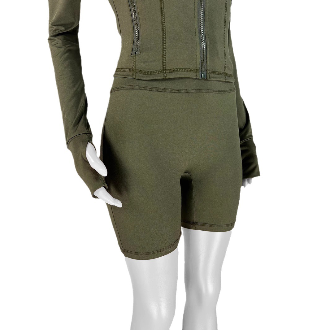 Women's Sexy Bodycon Long Sleeve & Shorts Two-Piece Set