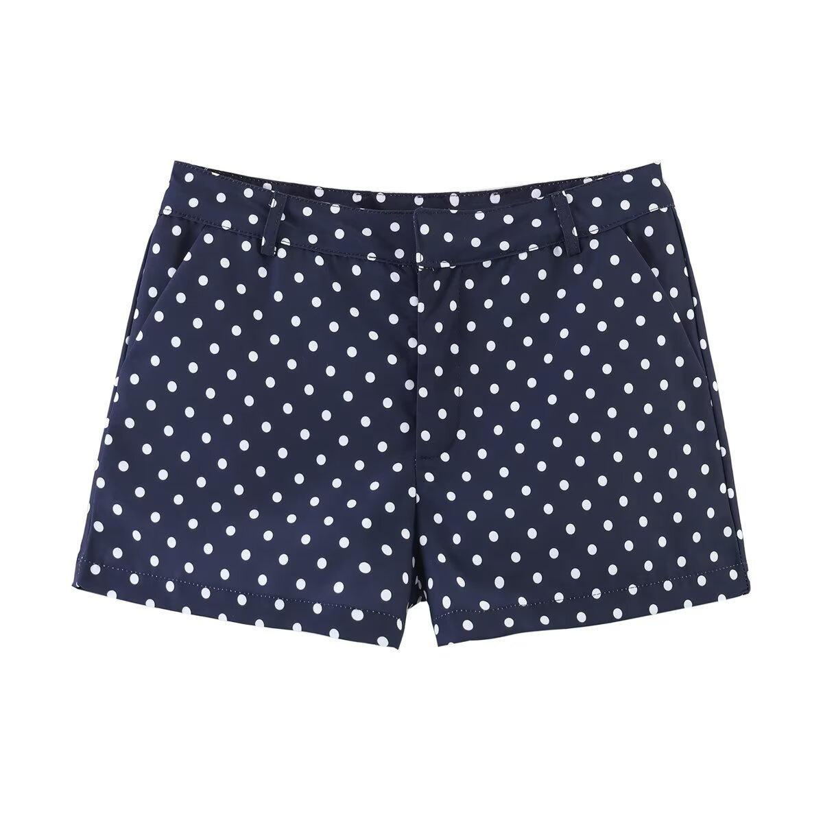 Polka Dot Zip-Up Jacket Casual Stand Collar