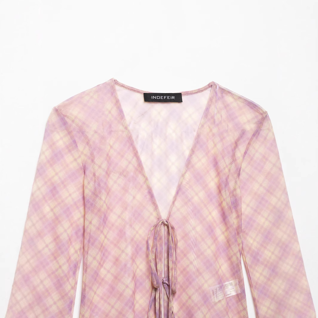 Pink Plaid Top and Midi Skirt Set