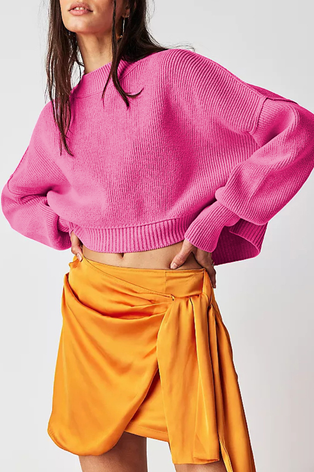 Women's Loose Crewneck Knit Pullover Sweater
