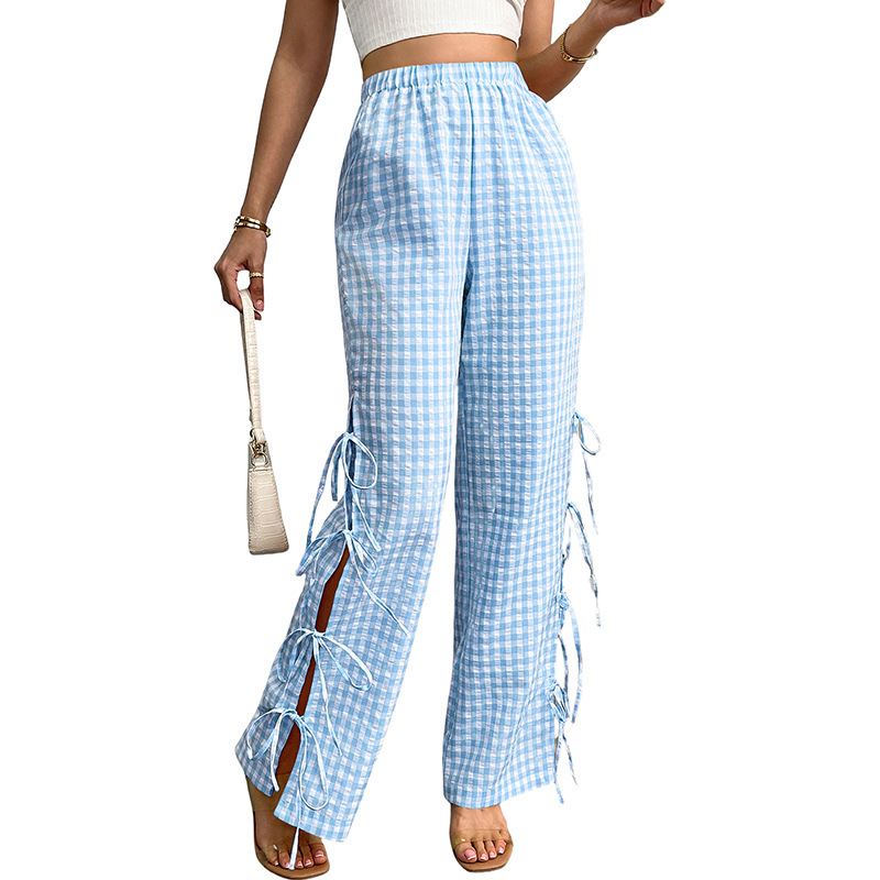 Plaid Pajama Pants Women's Loose Drawstring Casual Lounge Bottoms