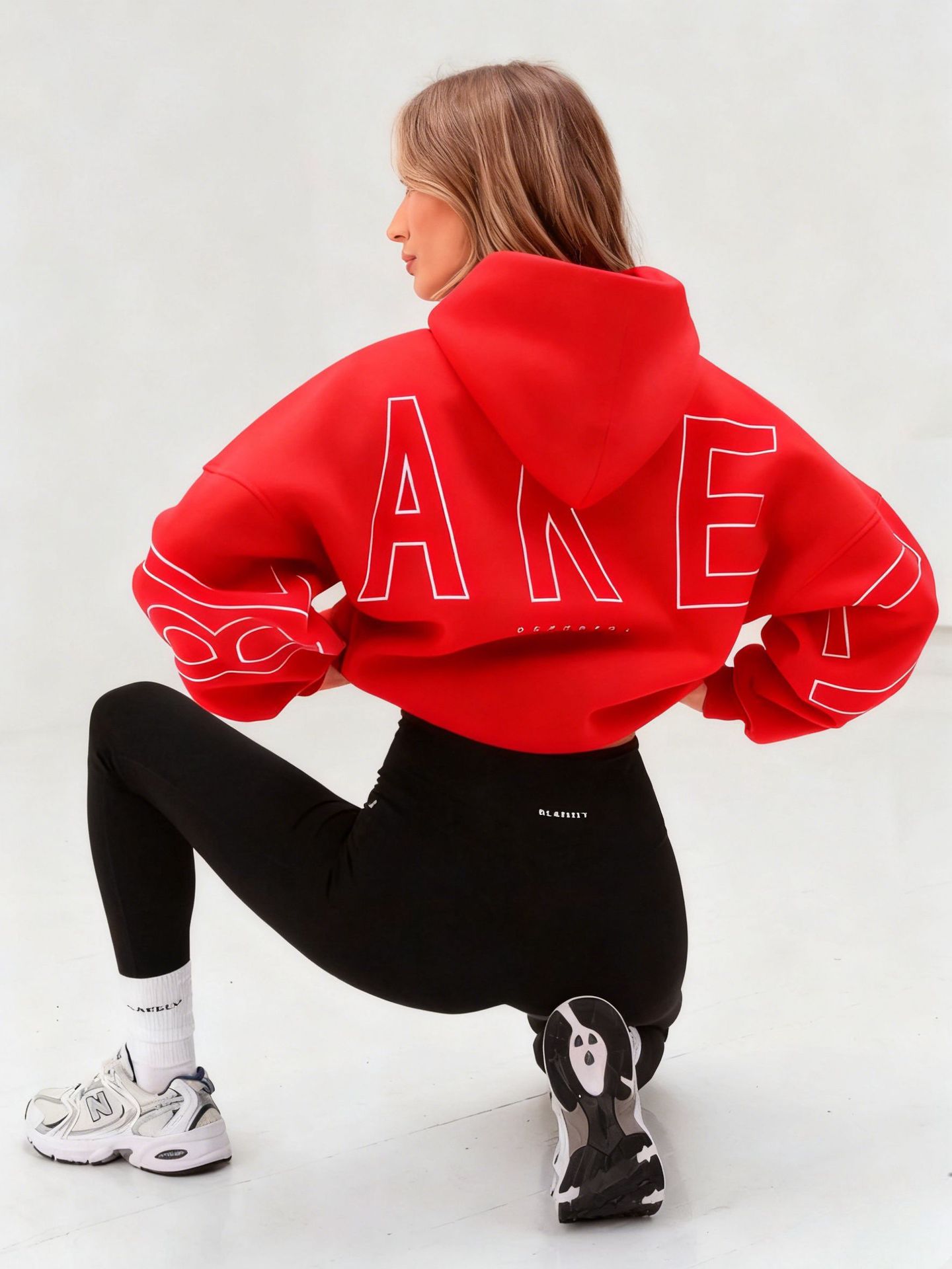 Women's Letter Print Hooded Sweatshirt