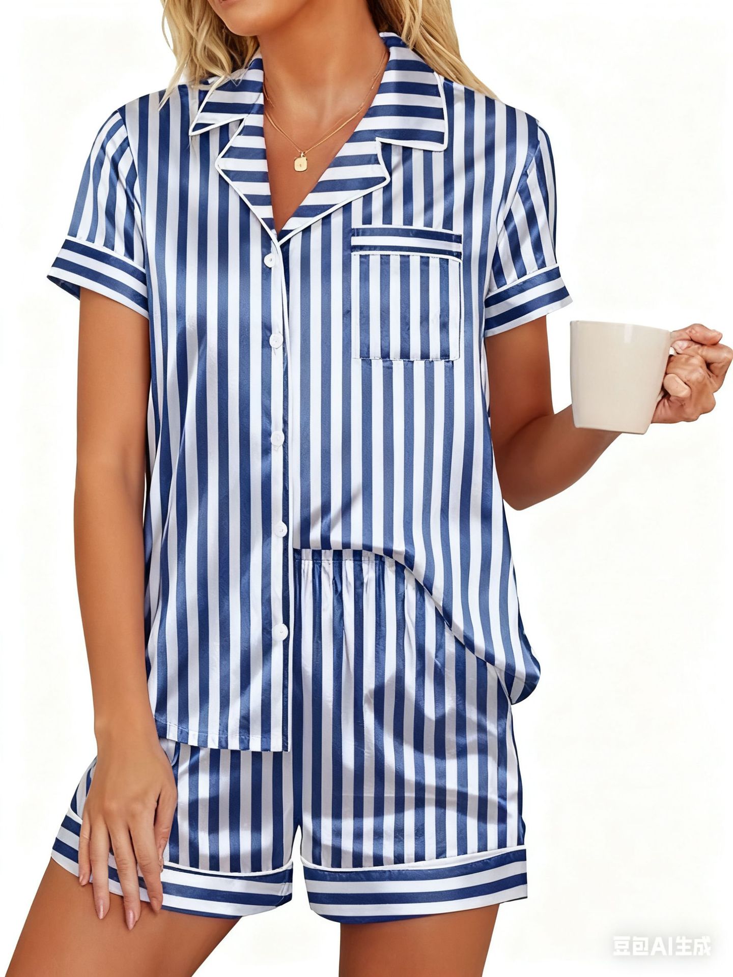 Women's Cuban Collar Floral Print Short Sleeve Shirt Set