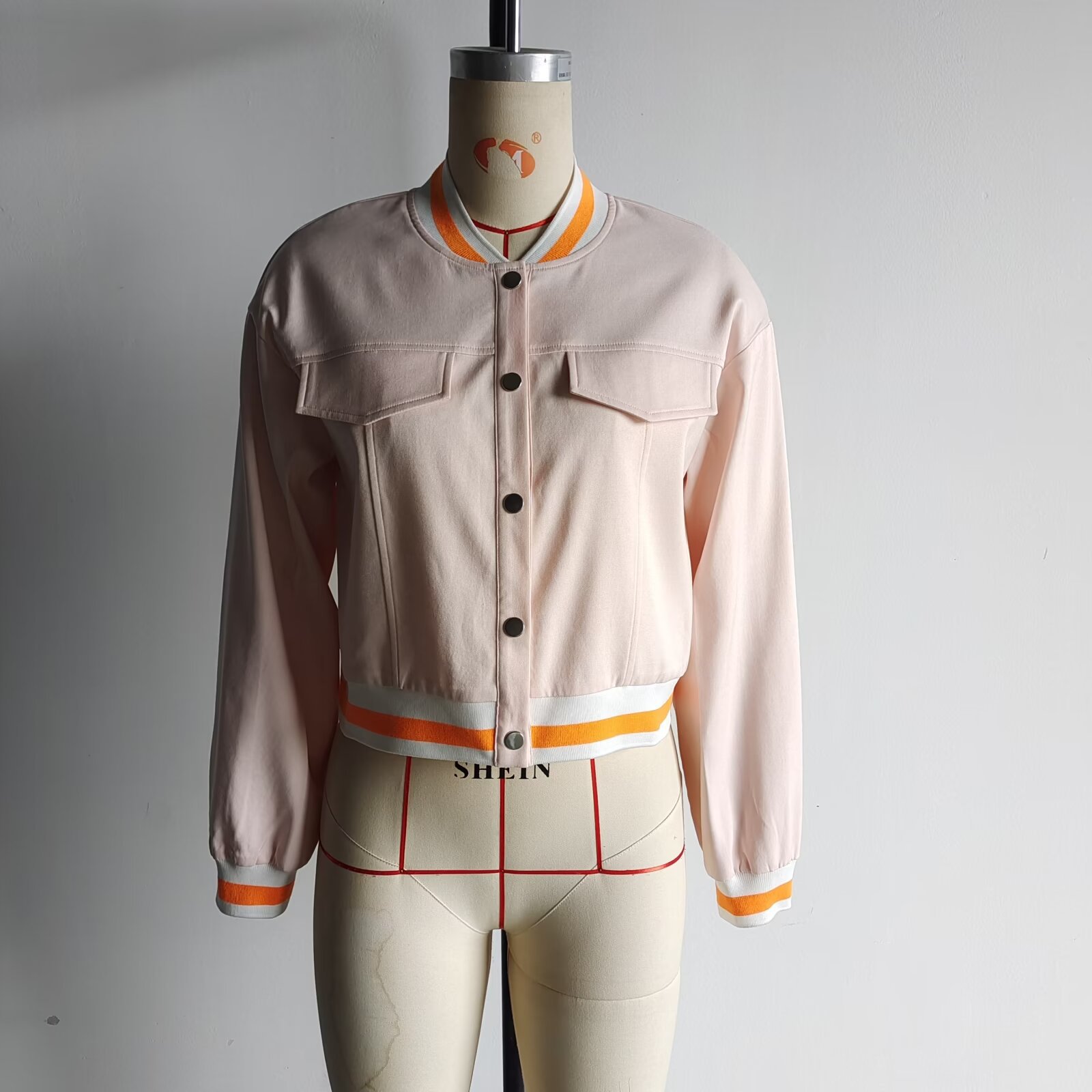 Women's Summer Streetwear V-Neck Colorblock Jacket