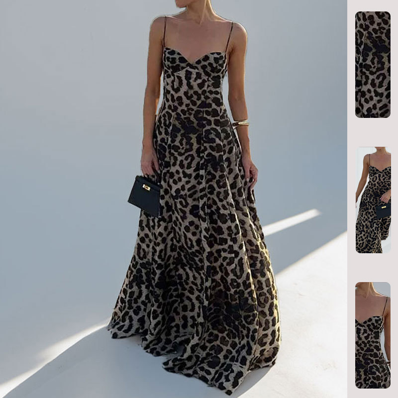 Women's Leopard Print Sleeveless Cami Dress