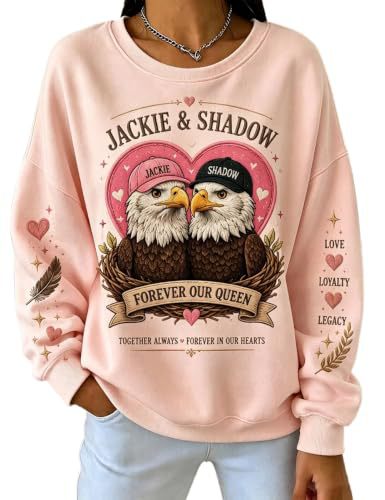 Women's Pumpkin Eagle Letter Heart Print Casual Sweatshirt