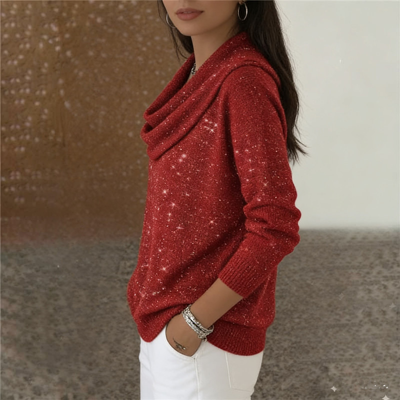 Women's Solid Color Long Sleeve Knit Sweater