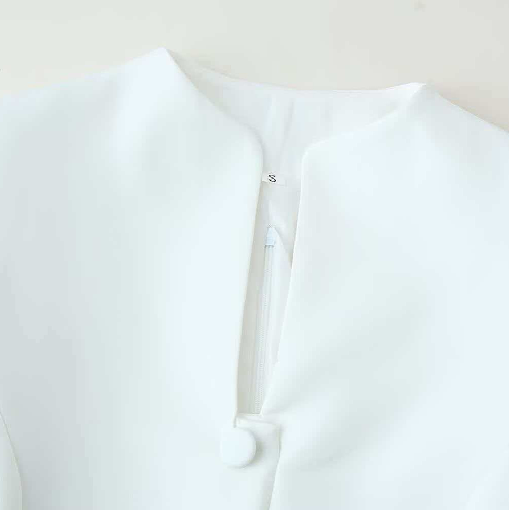 Women's Stand Collar Button Waist Dress