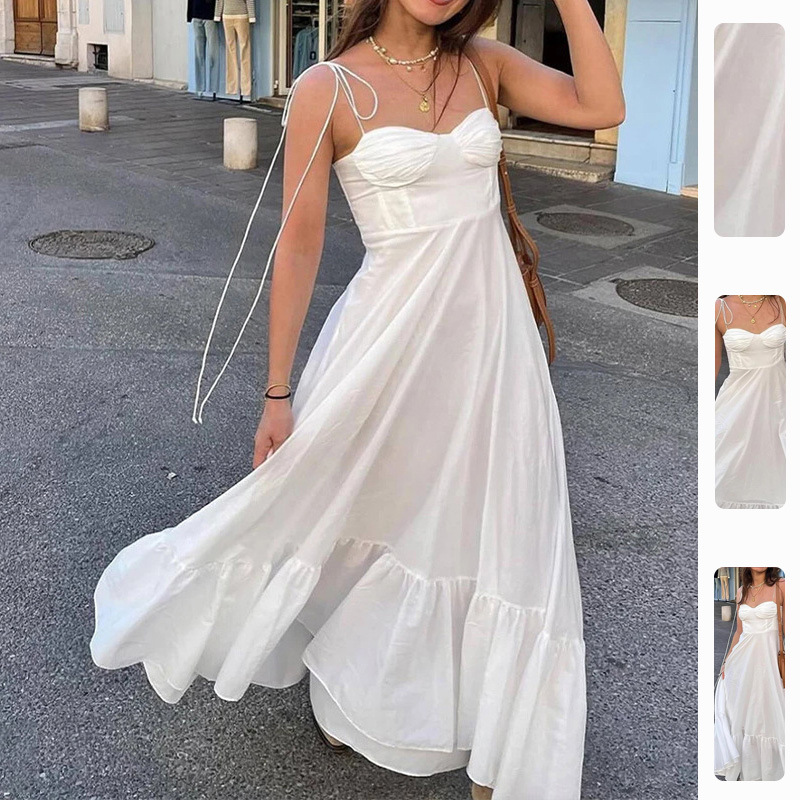 Women's Solid Color High-Waist Sleeveless Maxi Dress