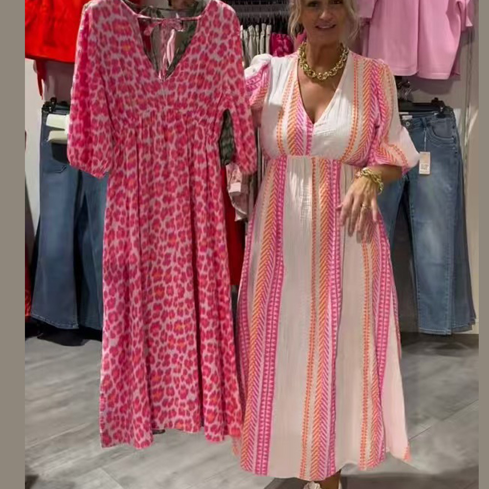 Women's Floral V-Neck A-Line Maxi Dress Plus Size
