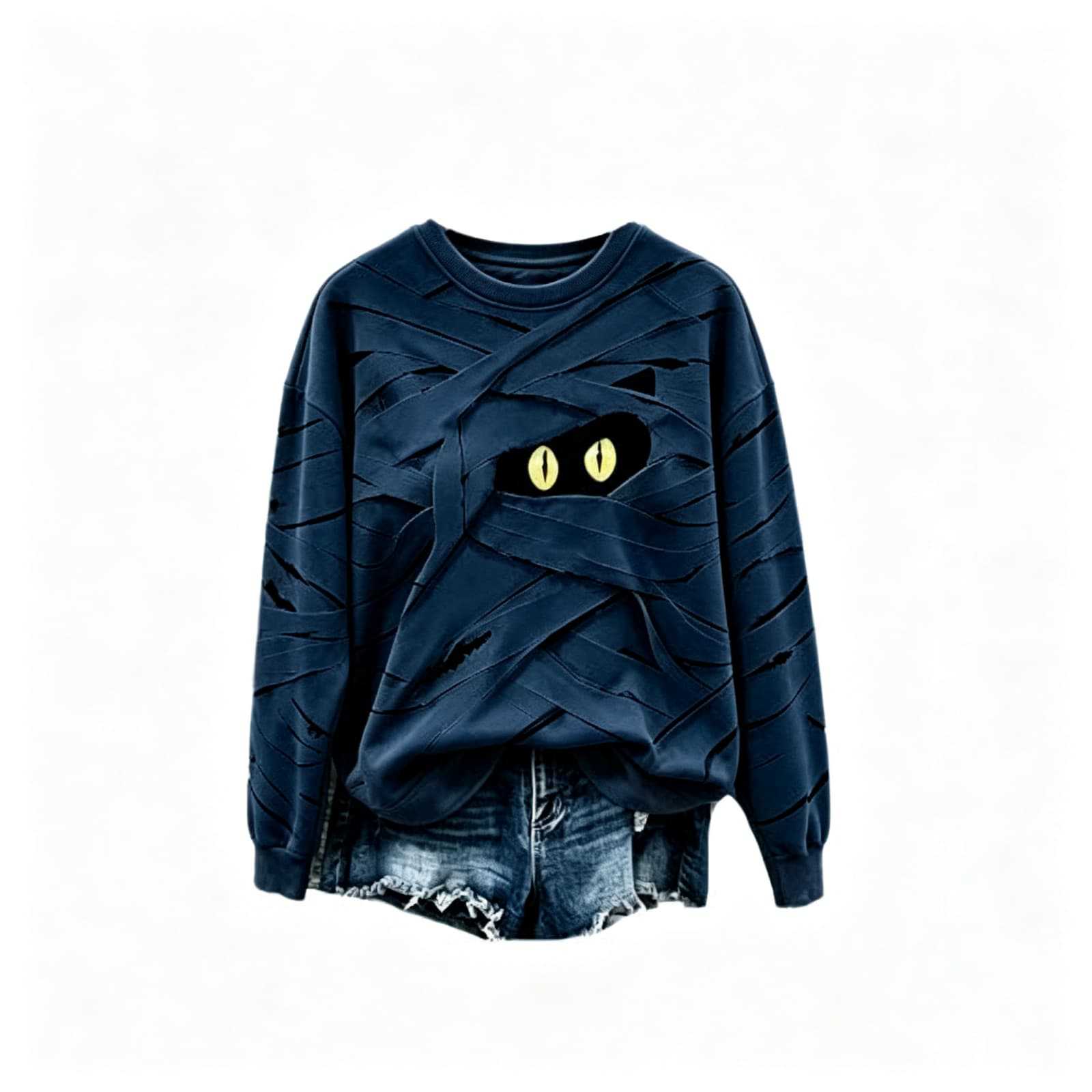 Women's Lace-Up Eye Print Casual Hoodie