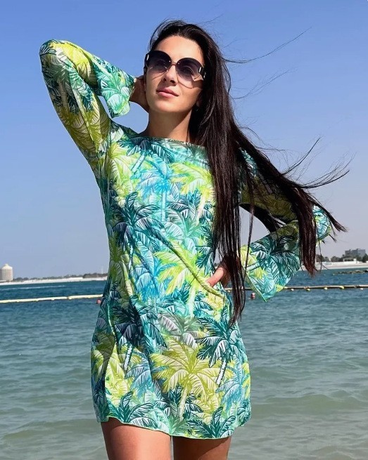 Women's Leopard Print Open Back Bell Sleeve Summer Dress