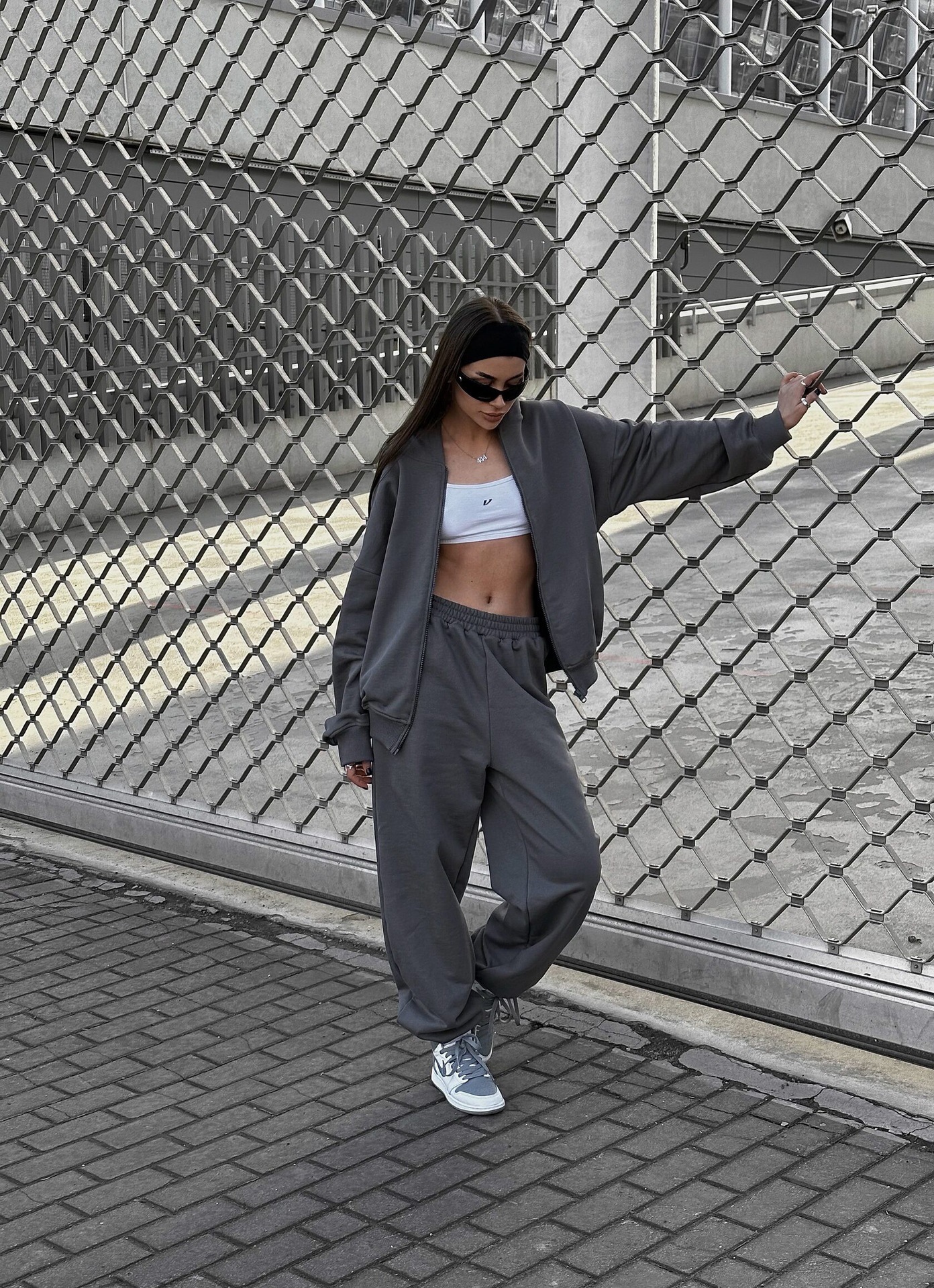 Women's Casual Hooded Zip Cardigan & Pants Two-Piece Set Streetwear