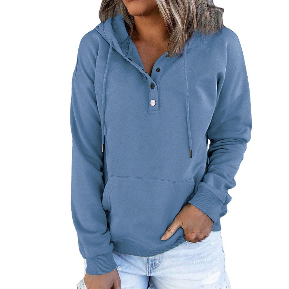 Women's Long-Sleeve Loose Hooded Sweatshirt