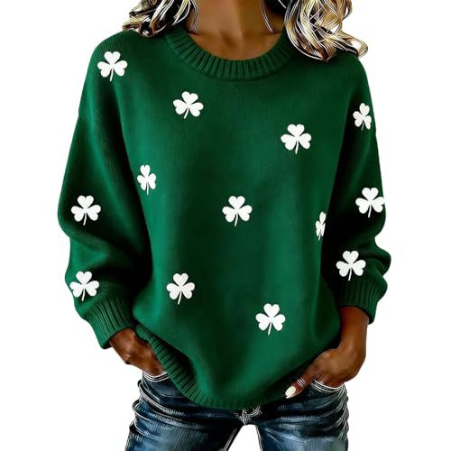 Women's Lucky Clover USA Flag Striped Print Sweatshirt