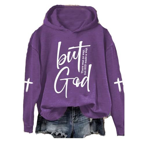 Women's Letter Cross Print Casual Hoodie