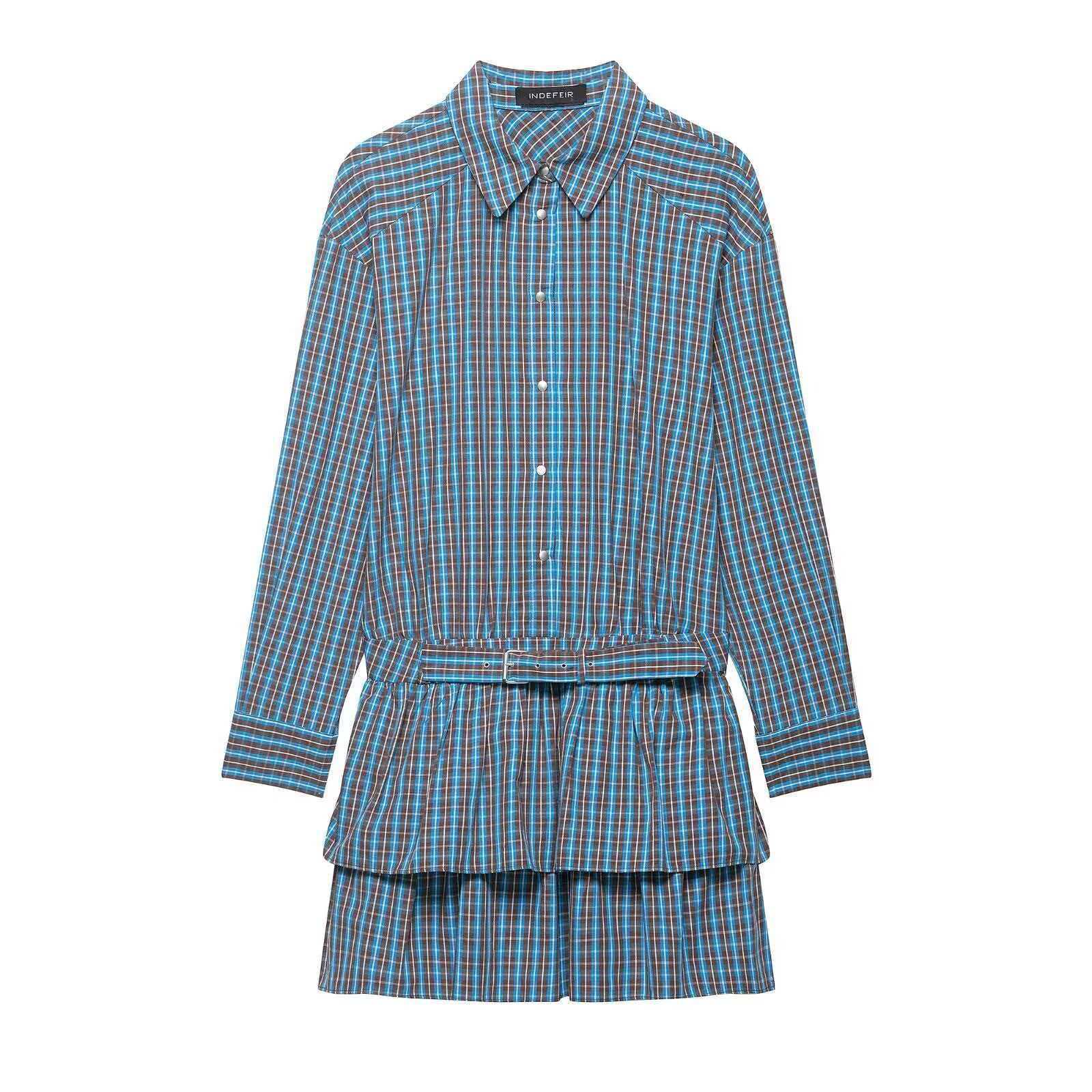 Women's Plaid Layered Sleeveless A-Line Short Dress