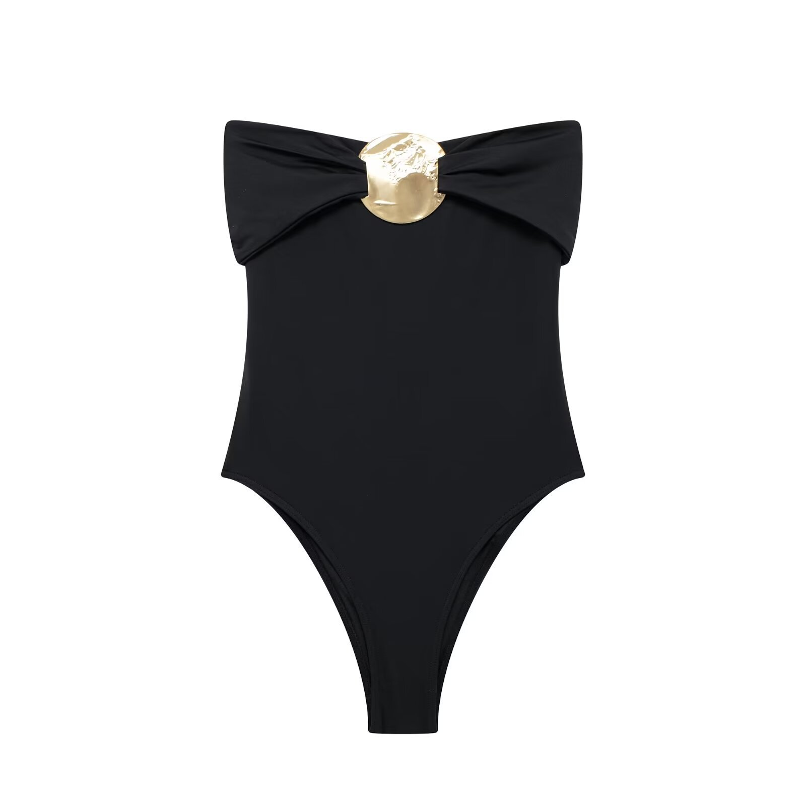 Metal-Trim One-Shoulder Slim Bodysuit