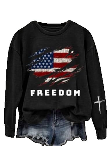 Women's American-Style Freedom Graphic Crewneck Sweatshirt