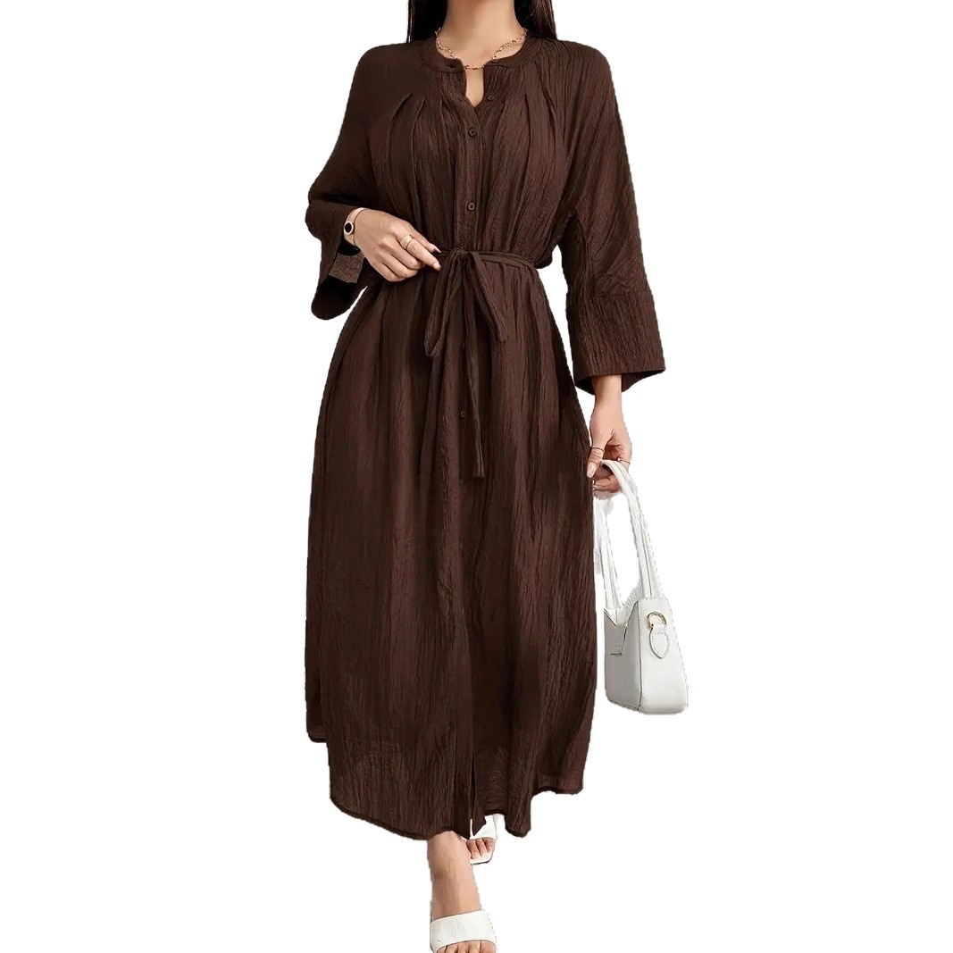 Elegant V-Neck Batwing Sleeve A-Line Long Dress