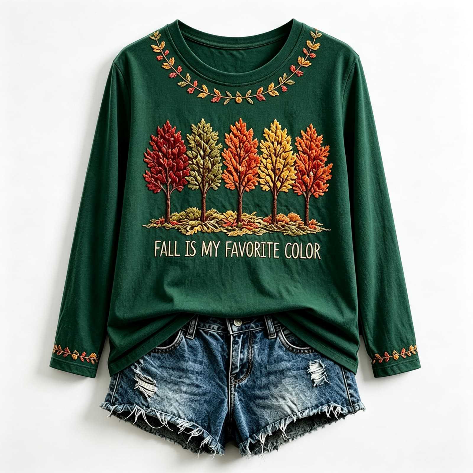 Women's Tree Maple Leaf Letter Print Casual Sweatshirt