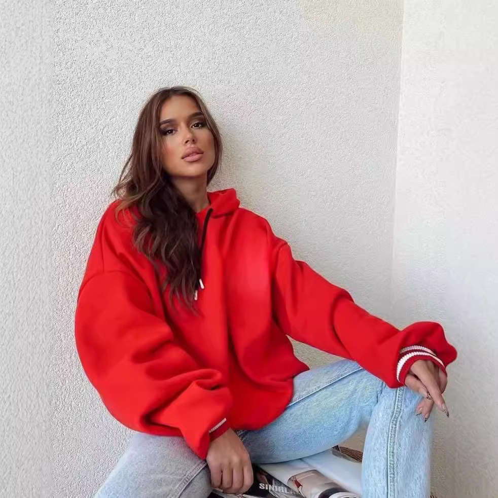 Women's Printed Hooded Sweatshirt Long Sleeve Pullover