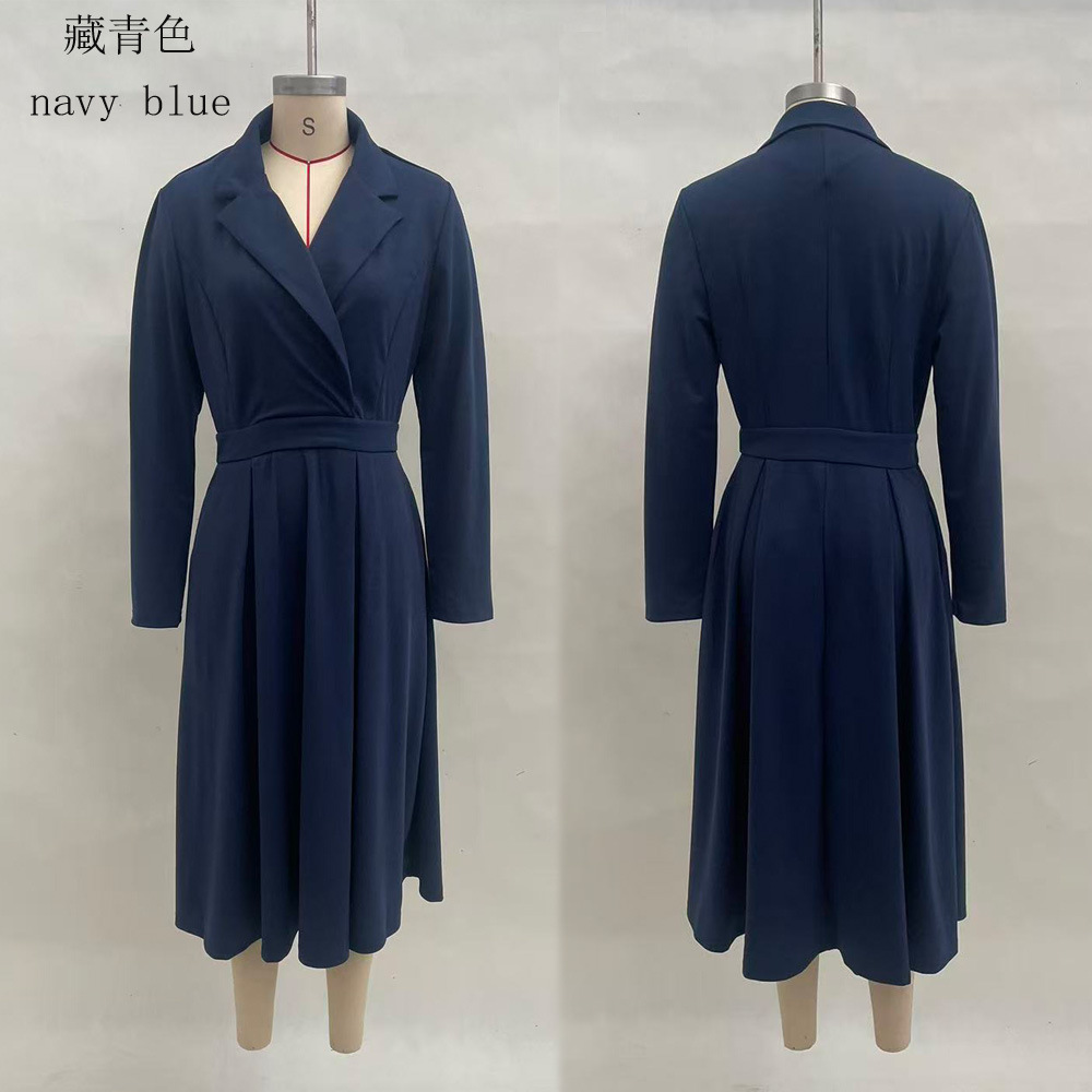 Women's V-Neck Waist-Cinching French-Style Long Gown Dress