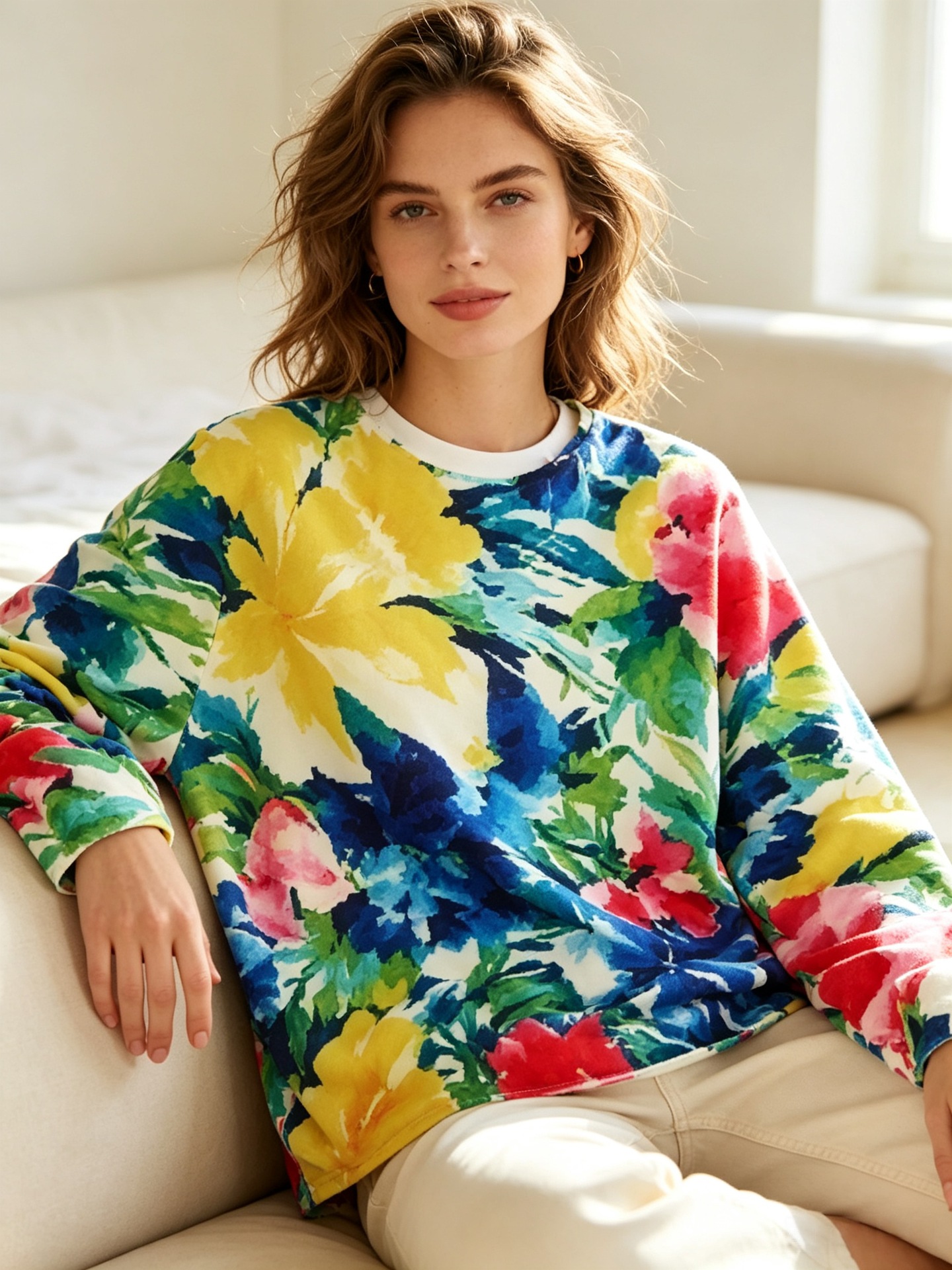3D Print Christmas Sweater Women's Crewneck Long Sleeve Knit Pullover