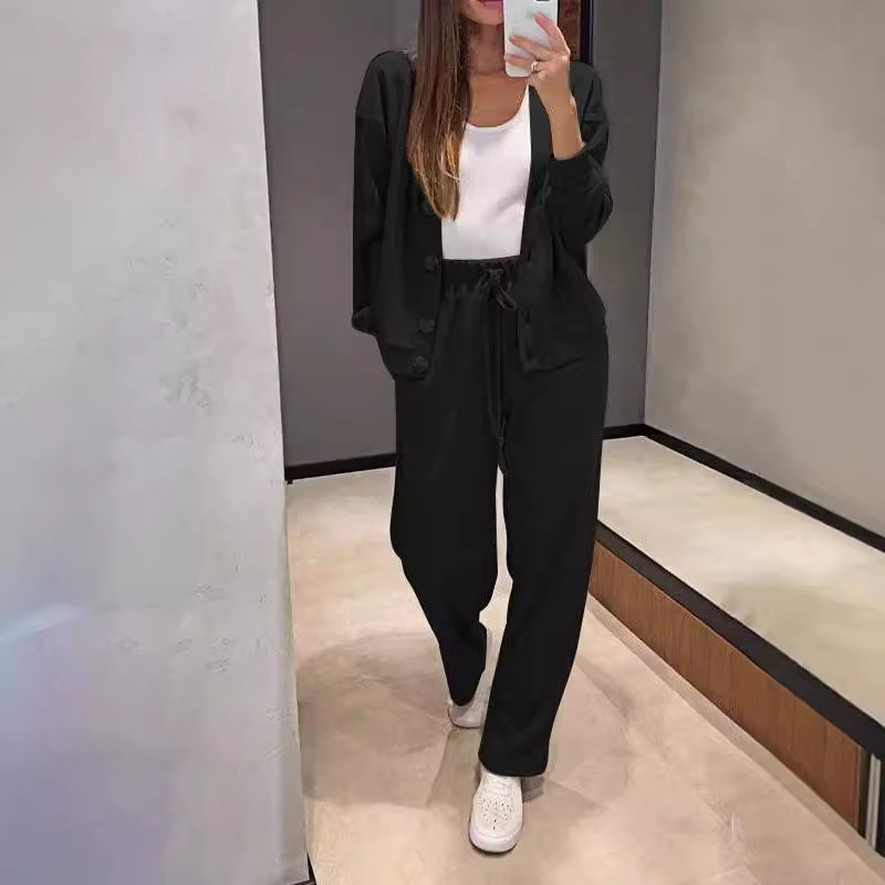 Casual Comfort Jacket Cardigan and Sweatpants Set