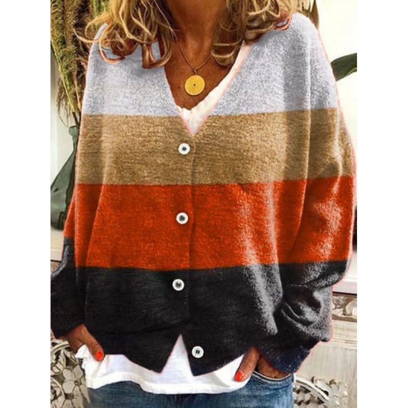 Christmas Abstract Print Casual Cloak Cardigan