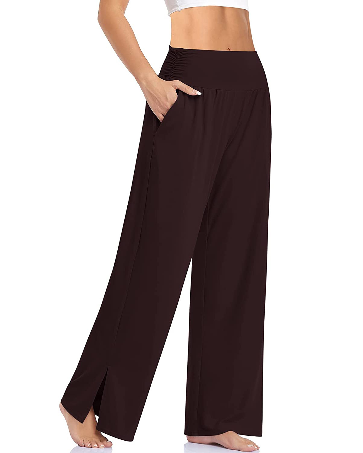Women's Wide-Leg Loose Yoga Pants with Pockets