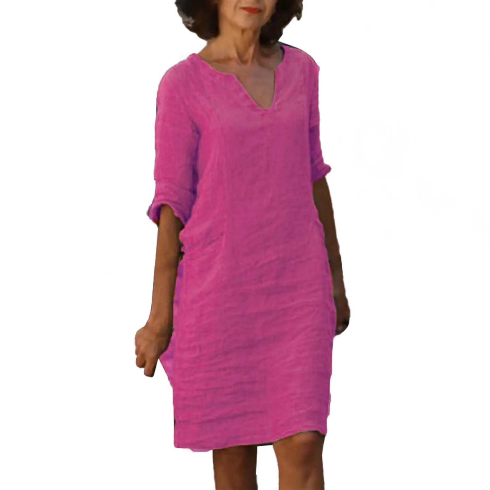 Women's Minimalist Solid Color Casual Dress