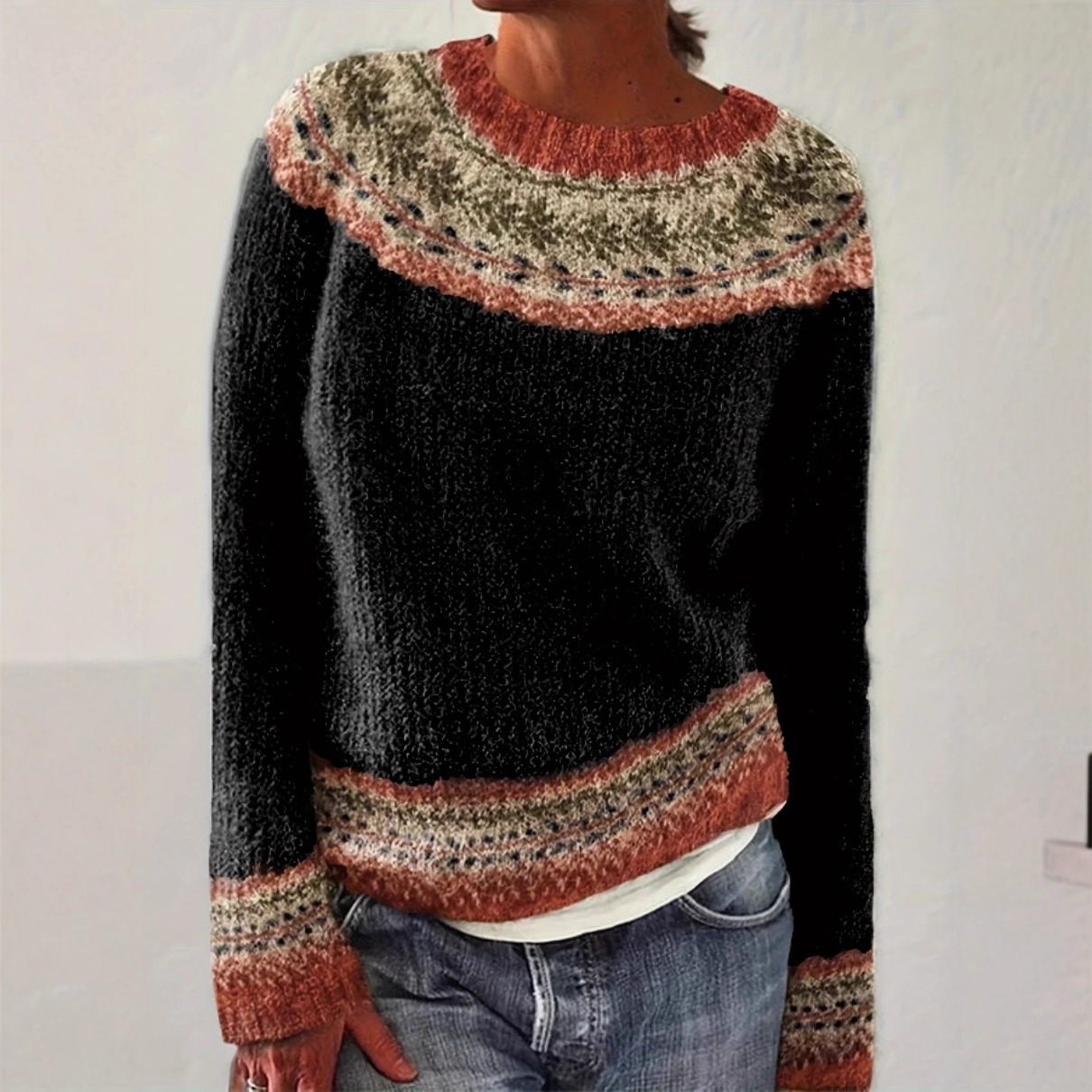 Women's Mystic Ancient Tribal Print Crewneck Sweatshirt