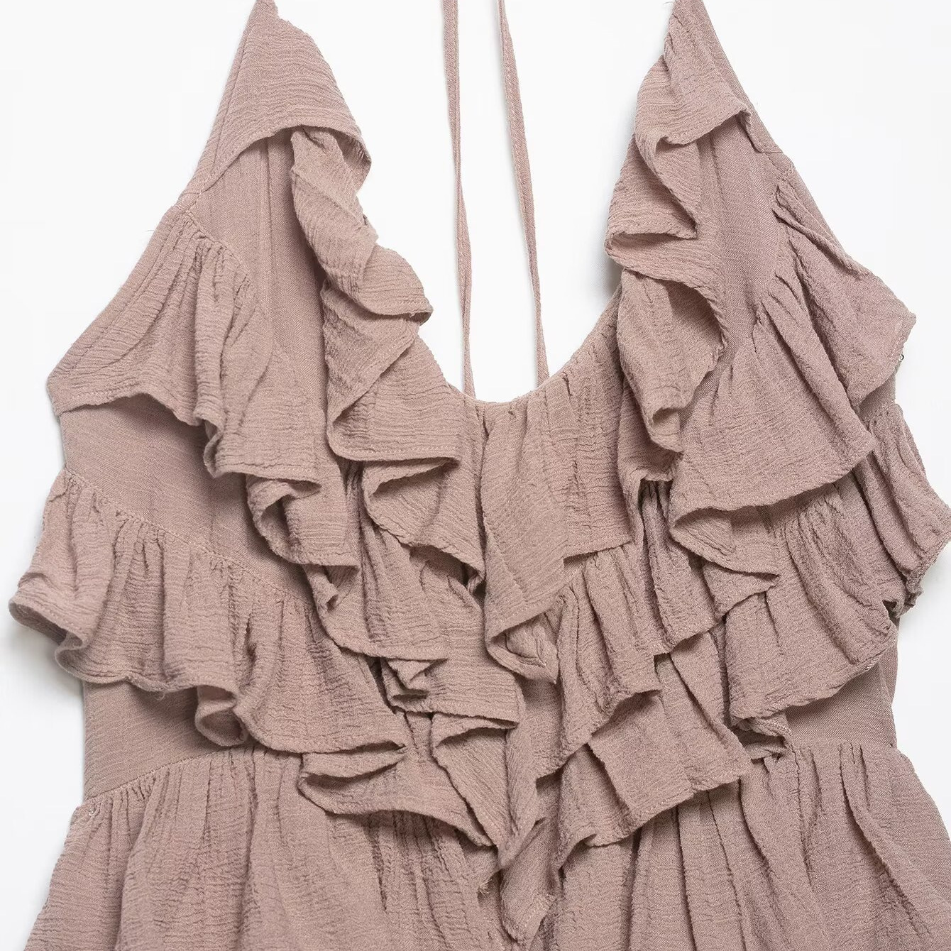 Sexy Open-Back Tiered Halter Dress