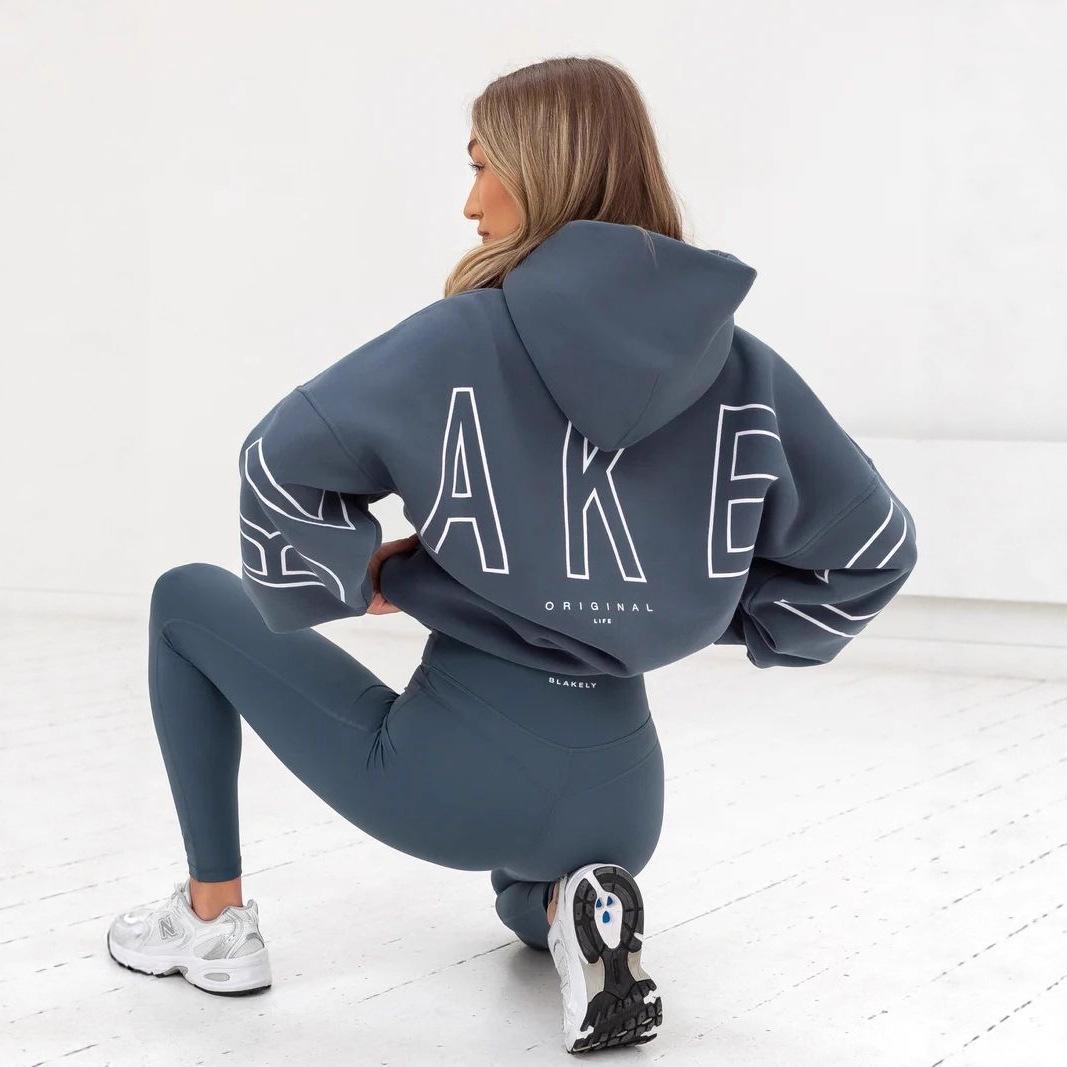 Women's Letter Print Hooded Sweatshirt