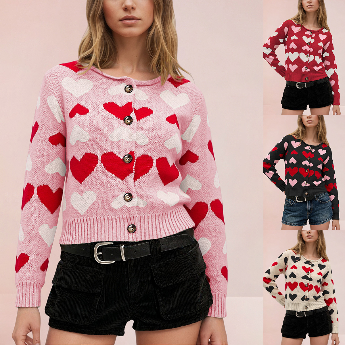 Women's Color-Block Loose Knit Cardigan