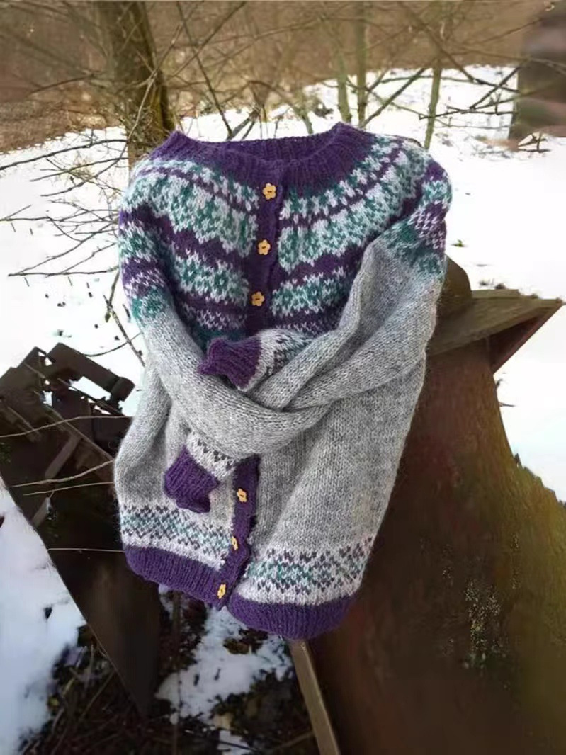 Women's Colorblock Open-Front Cardigan Sweater