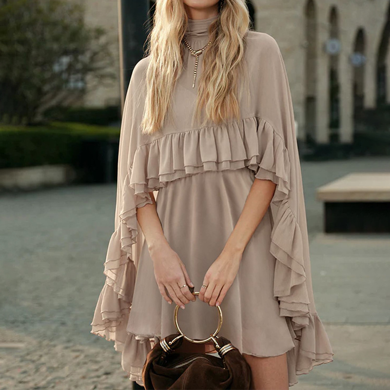 Elegant Solid Color Cami Dress Two-Piece Set