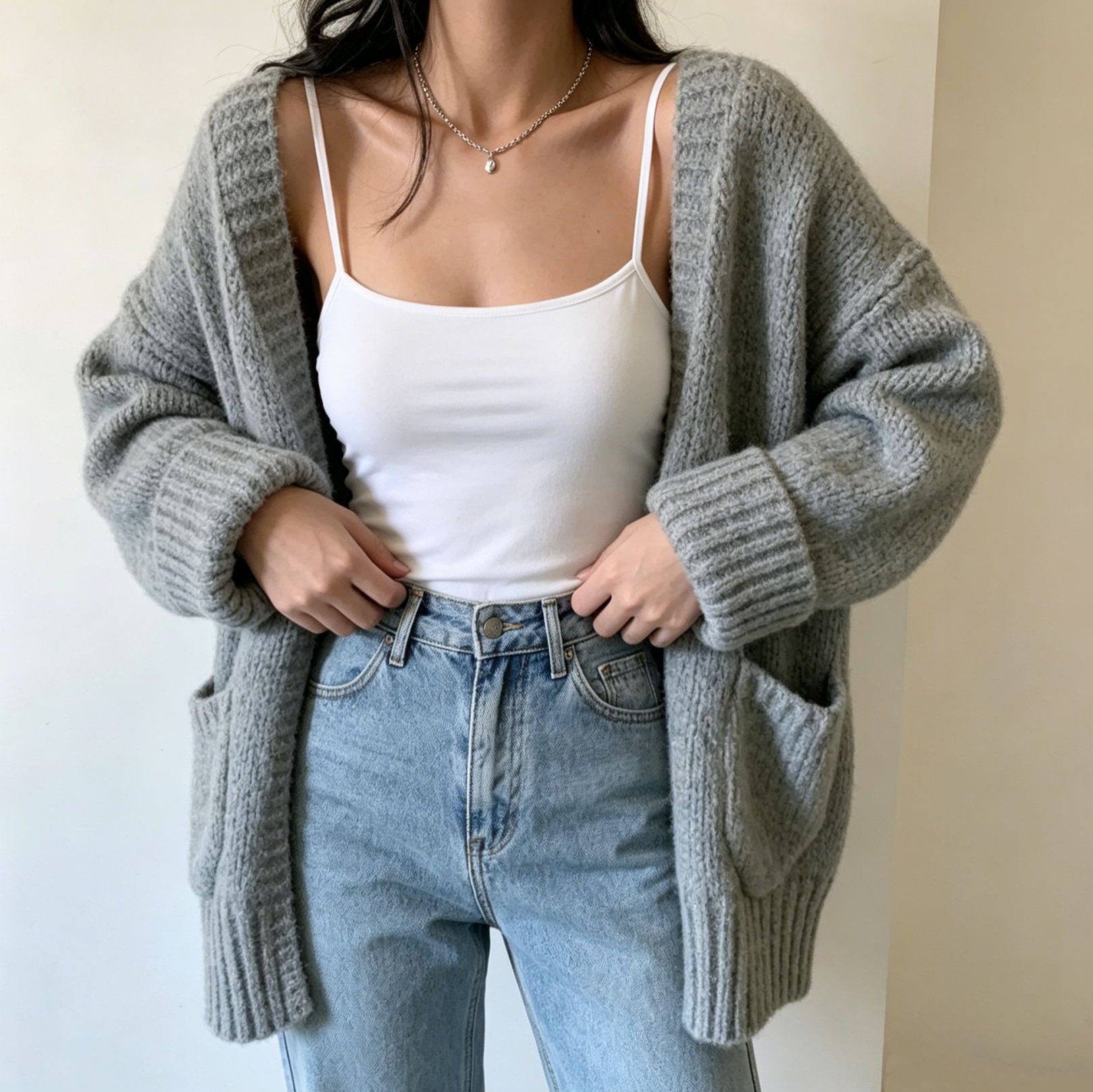 Chunky Knit Cardigan Women's Loose Soft Oversized Sweater Coat