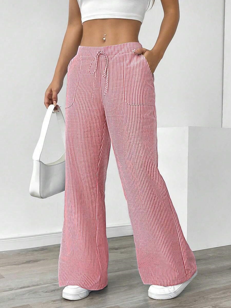 Striped Wide-Leg Casual Streetwear Pants