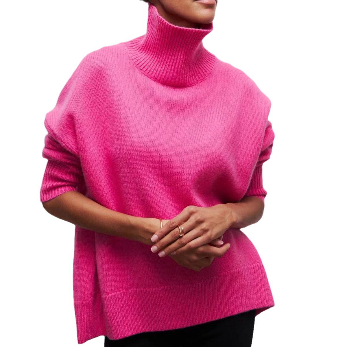 Women's Loose Half-Turtleneck Sweater