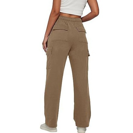 High-Waisted Wide-Leg Cargo Pants for Women, Loose Straight-Leg Casual Trousers