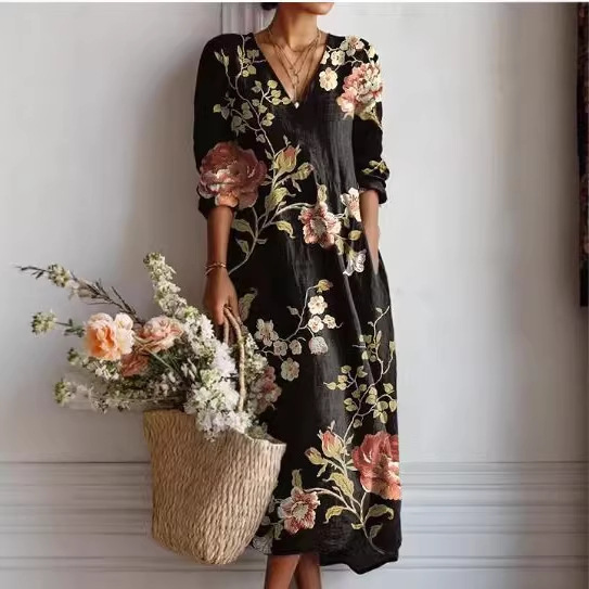 Women's Floral Paisley Print Ruched Bodycon Midi Dress
