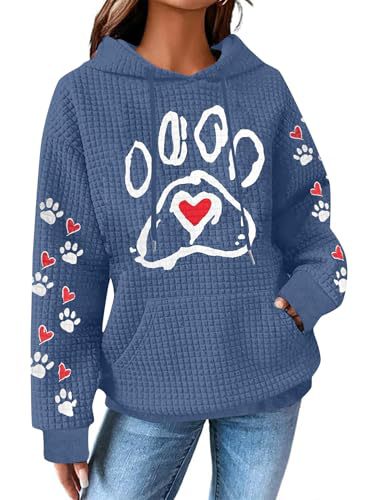 Women's Dog Mom Heart Paw Print Sweatshirt