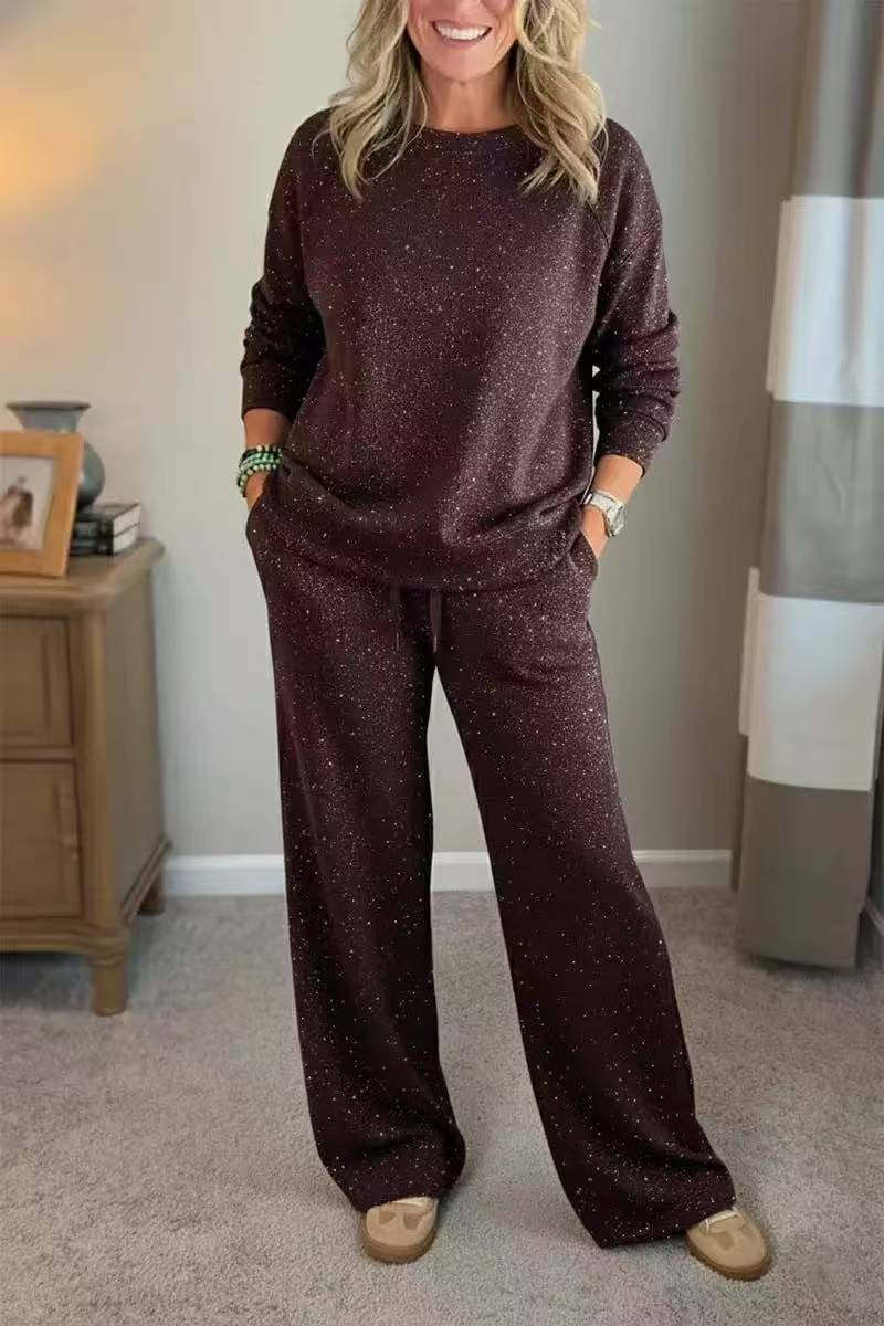 Glitter Sequin Two-Piece Hoodie Set