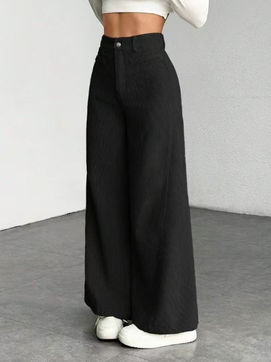 Corduroy High-Waist Wide-Leg Pants for Women