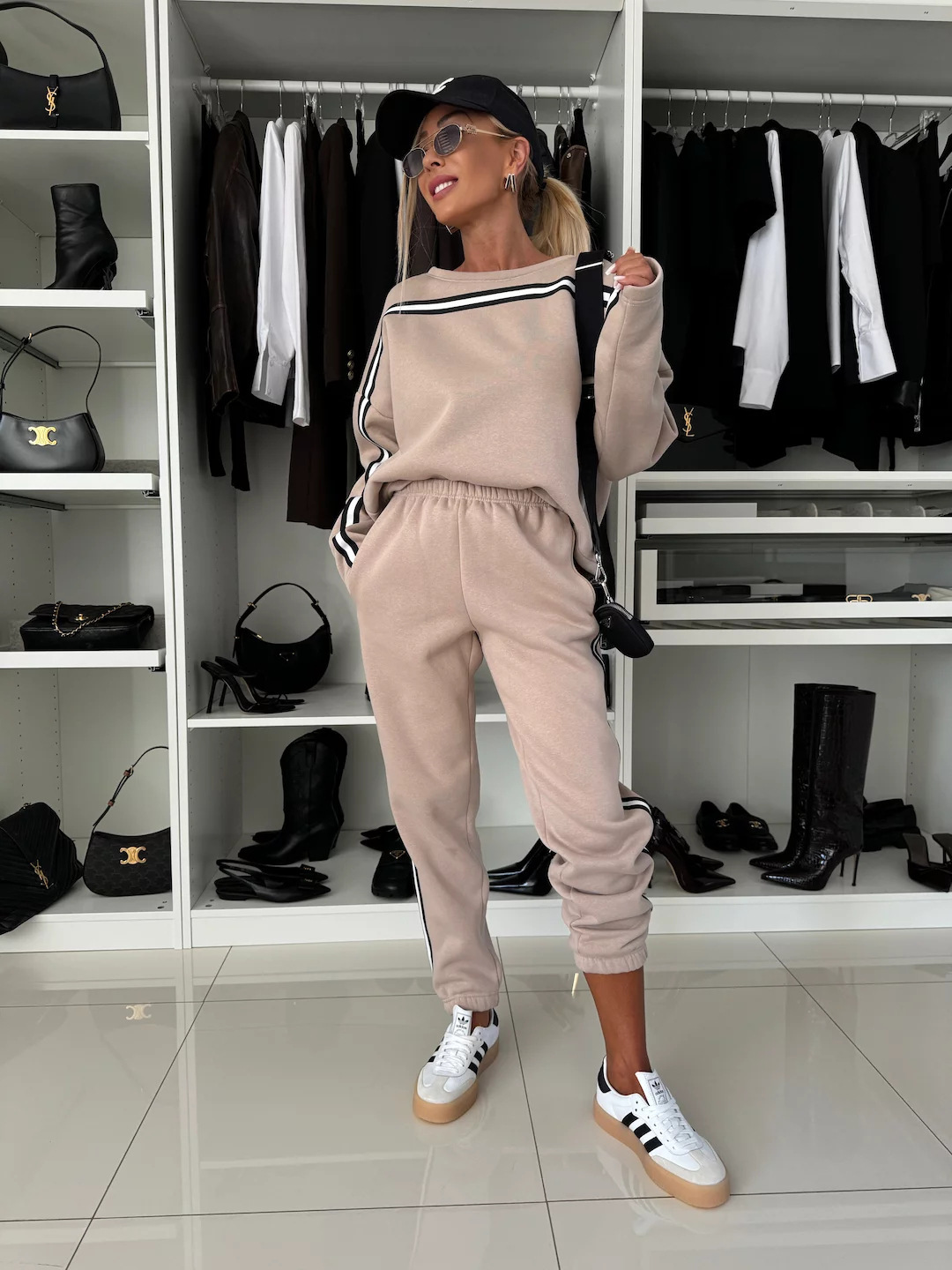 Women's Colorblock Lounge Set Crewneck Long Sleeve Sweatshirt & Jogger Pants 2-Piece