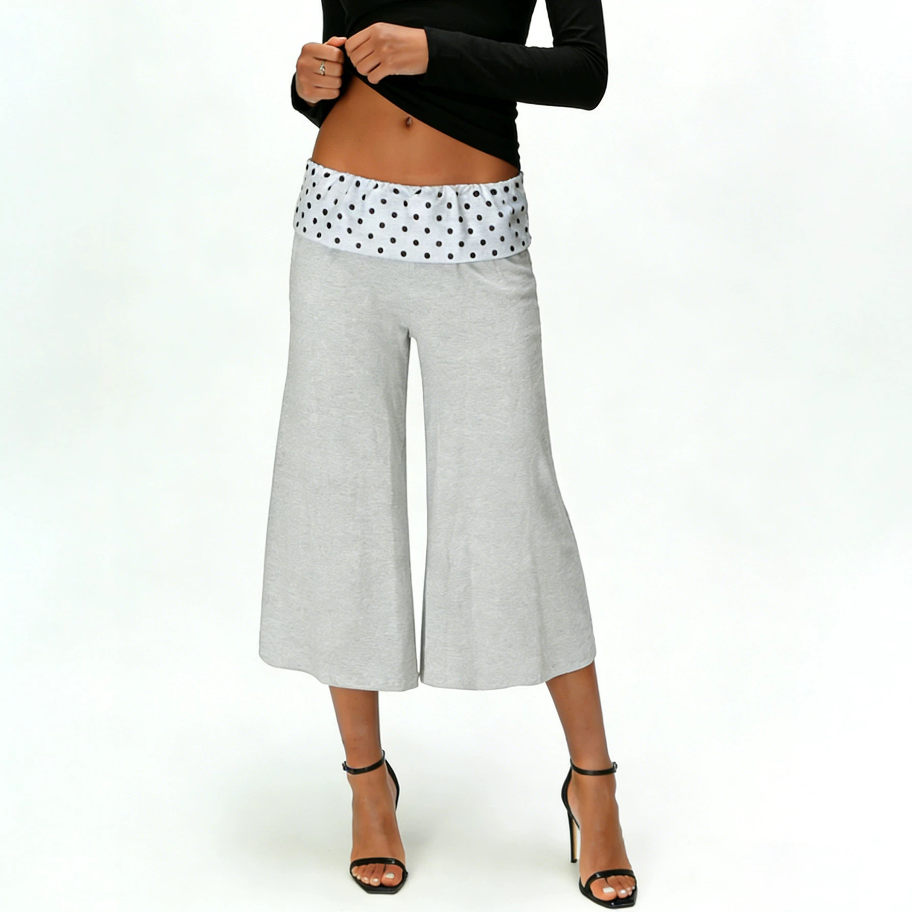 Women's Casual Capri Pants Loose Fit Polyester